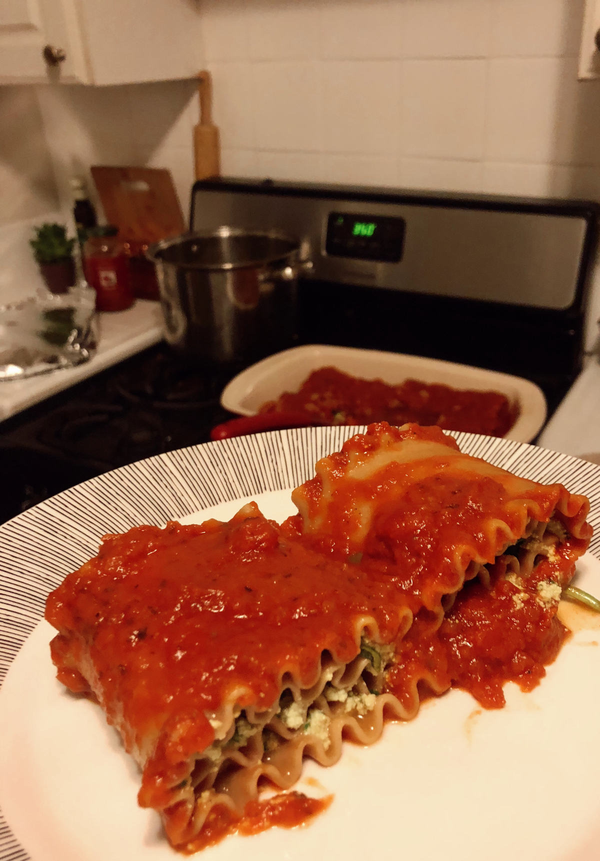 Final Product: Lasagna Roll Ups with Vegan Ricotta