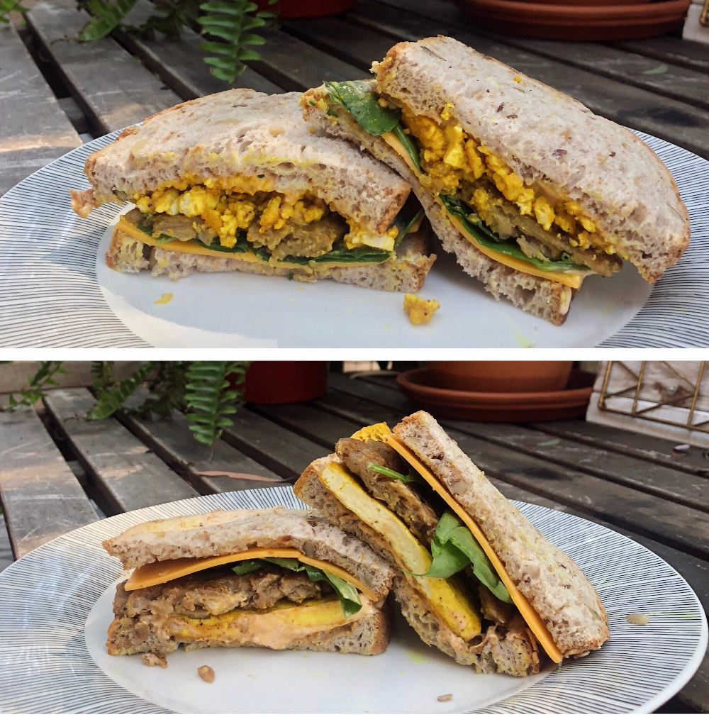 Final Product: Tofu Egg Breakfast Sandwiches