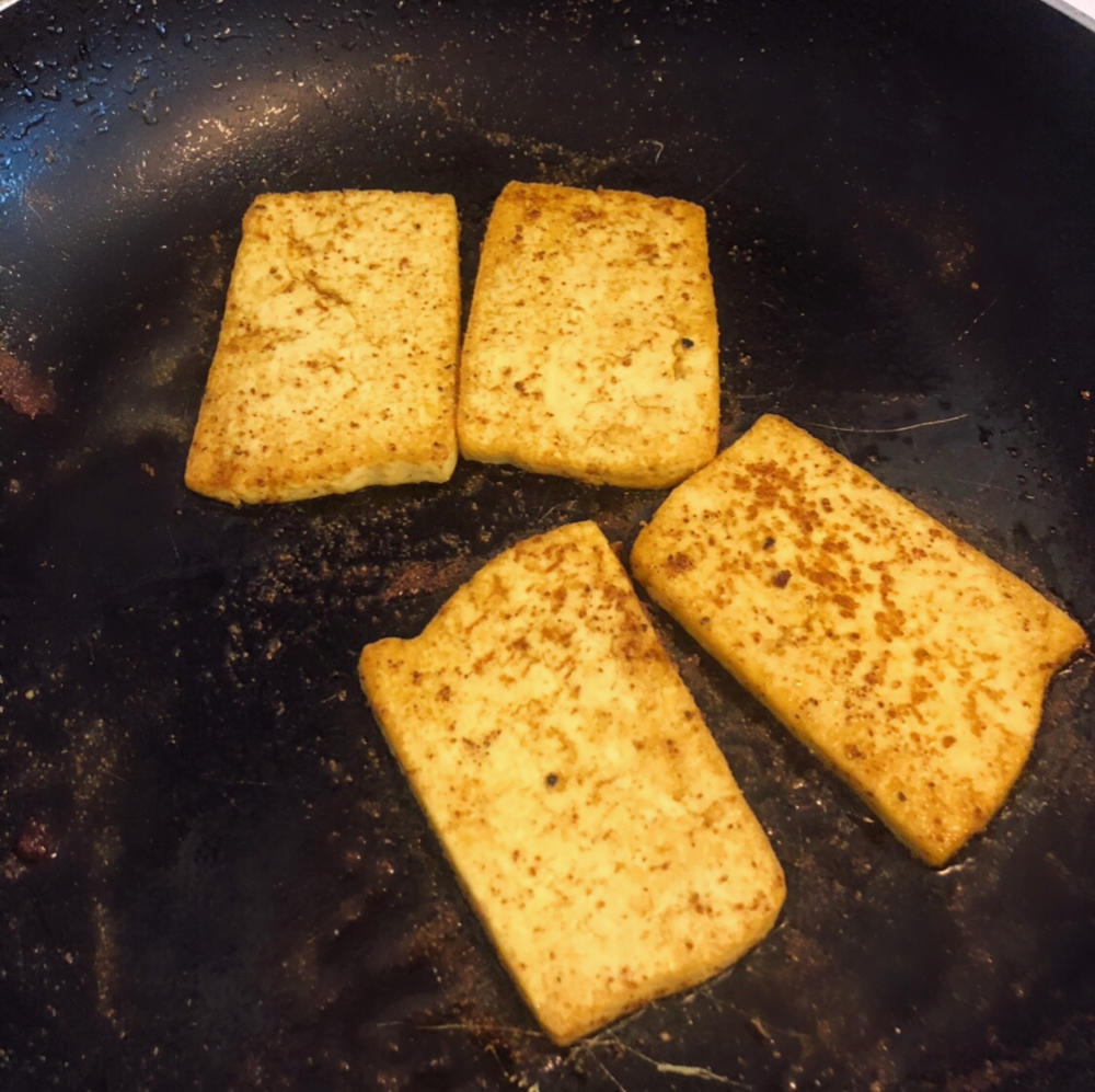 Step 2 for Tofu Egg Breakfast Sandwiches