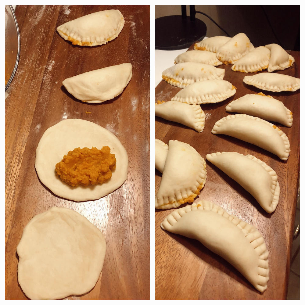 Step 3 for Vegan pumpkin ravioli