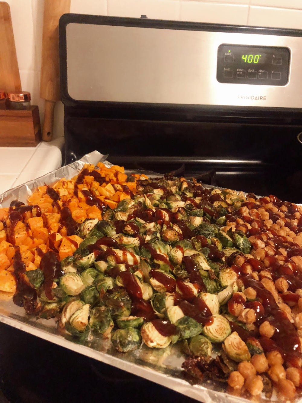 Step 4 for Sweet Potato Brussel Sprout Bowls