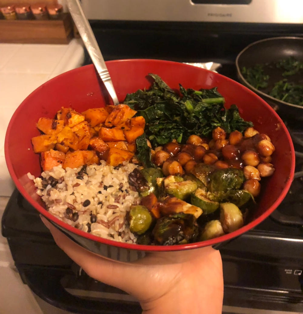 Step 5 for Sweet Potato Brussel Sprout Bowls