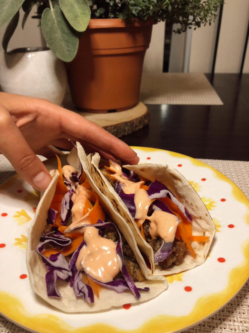 Final product: Korean BBQ Tacos