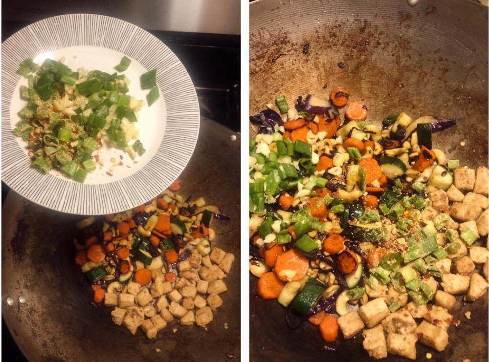 Step 3 for Kung Pow Chicken and veggies