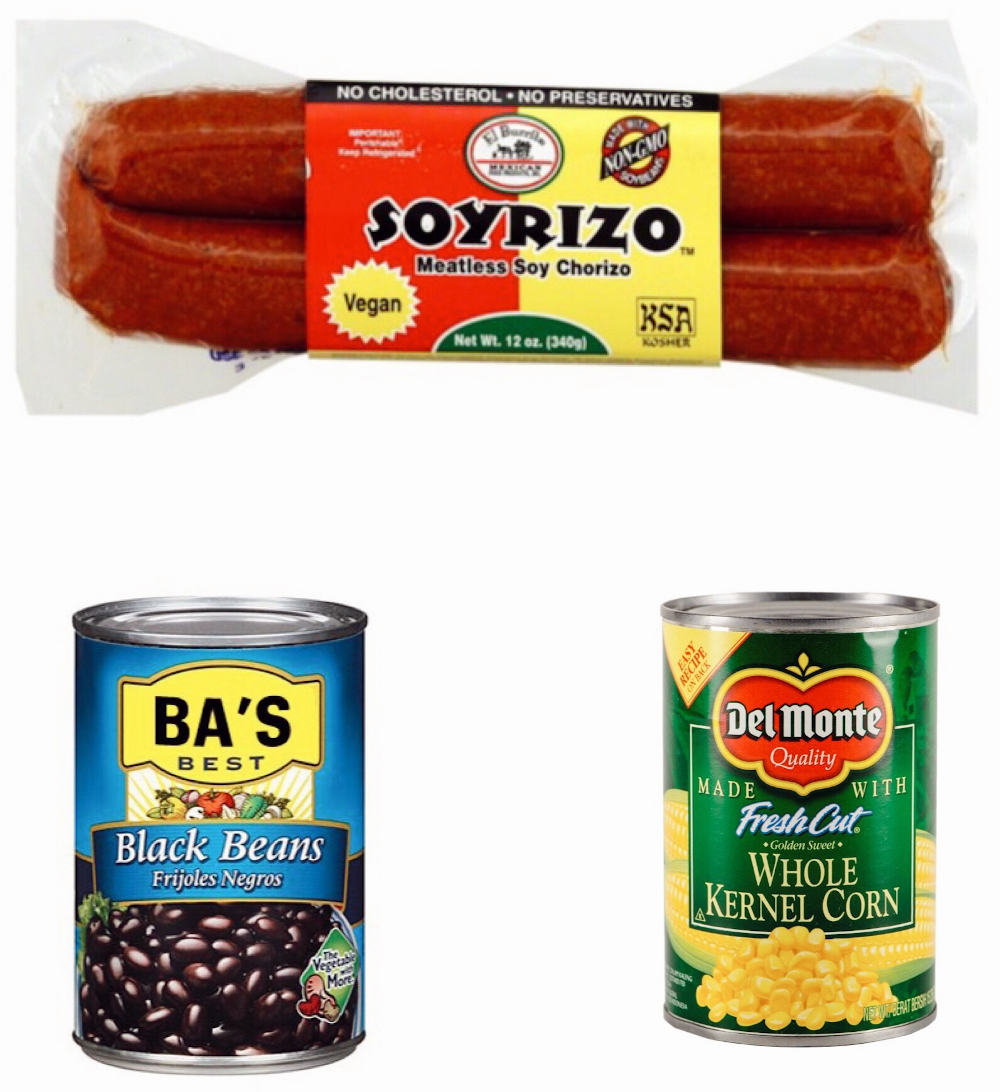 Ingredients for Sweet Potato Soyrizo Tacos