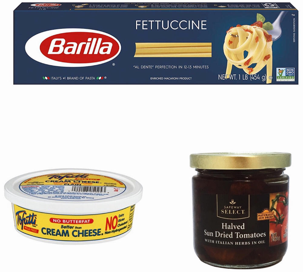 Ingredients for Creamy sun-dried tomato fettuccine