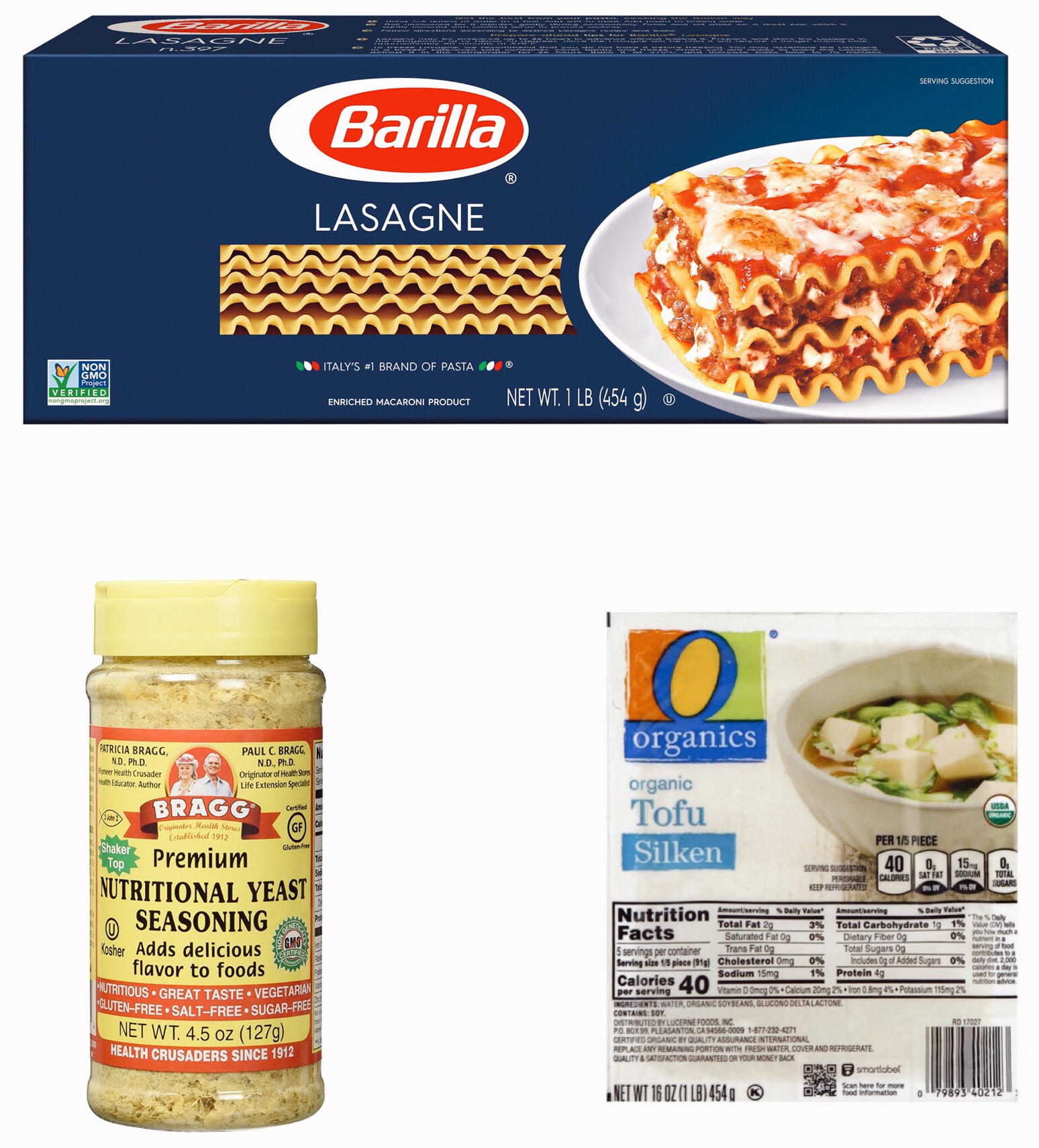 Ingredients for Alfredo lasagne stir fry