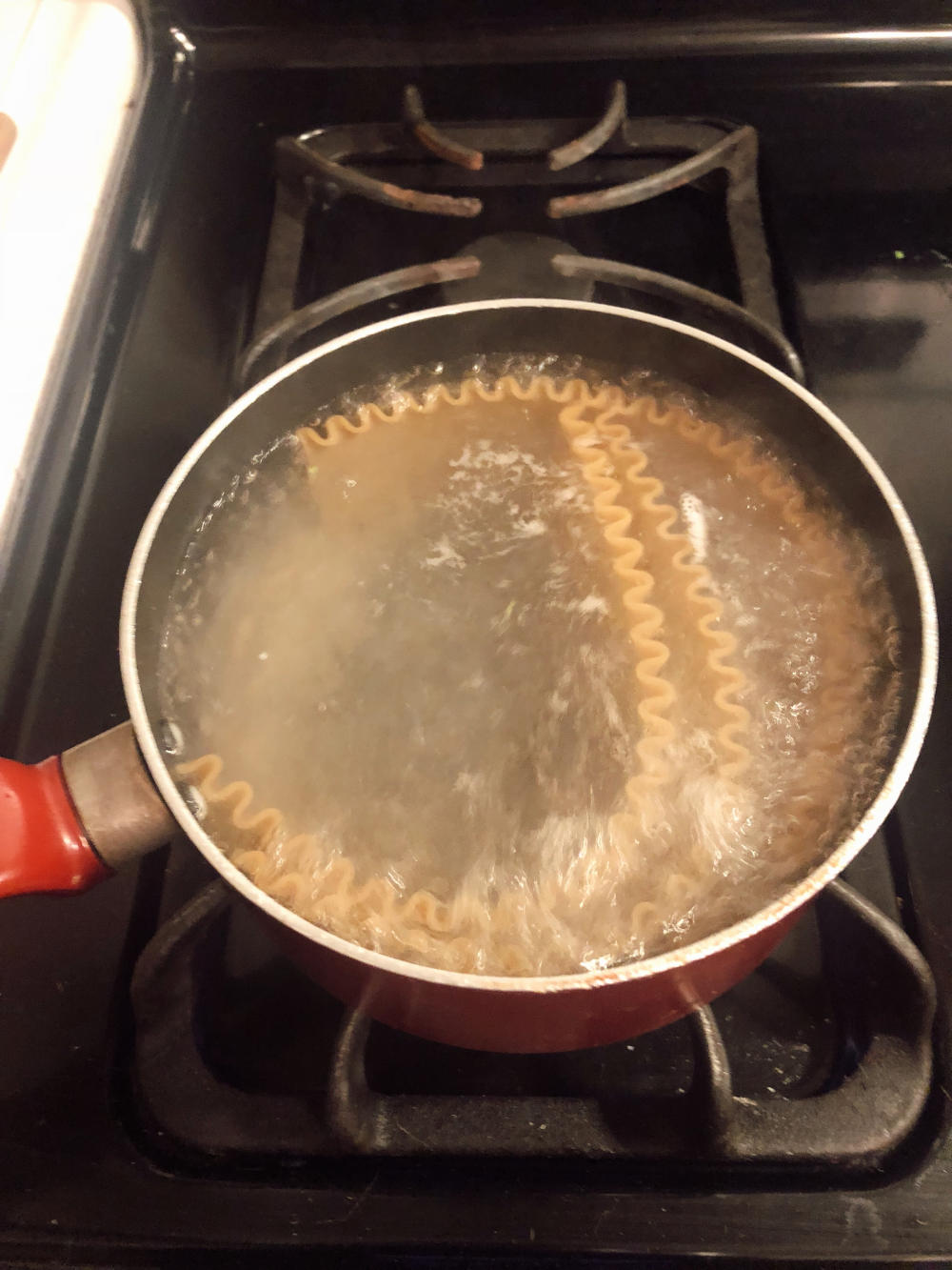 Step 2 for Alfredo lasagne stir fry