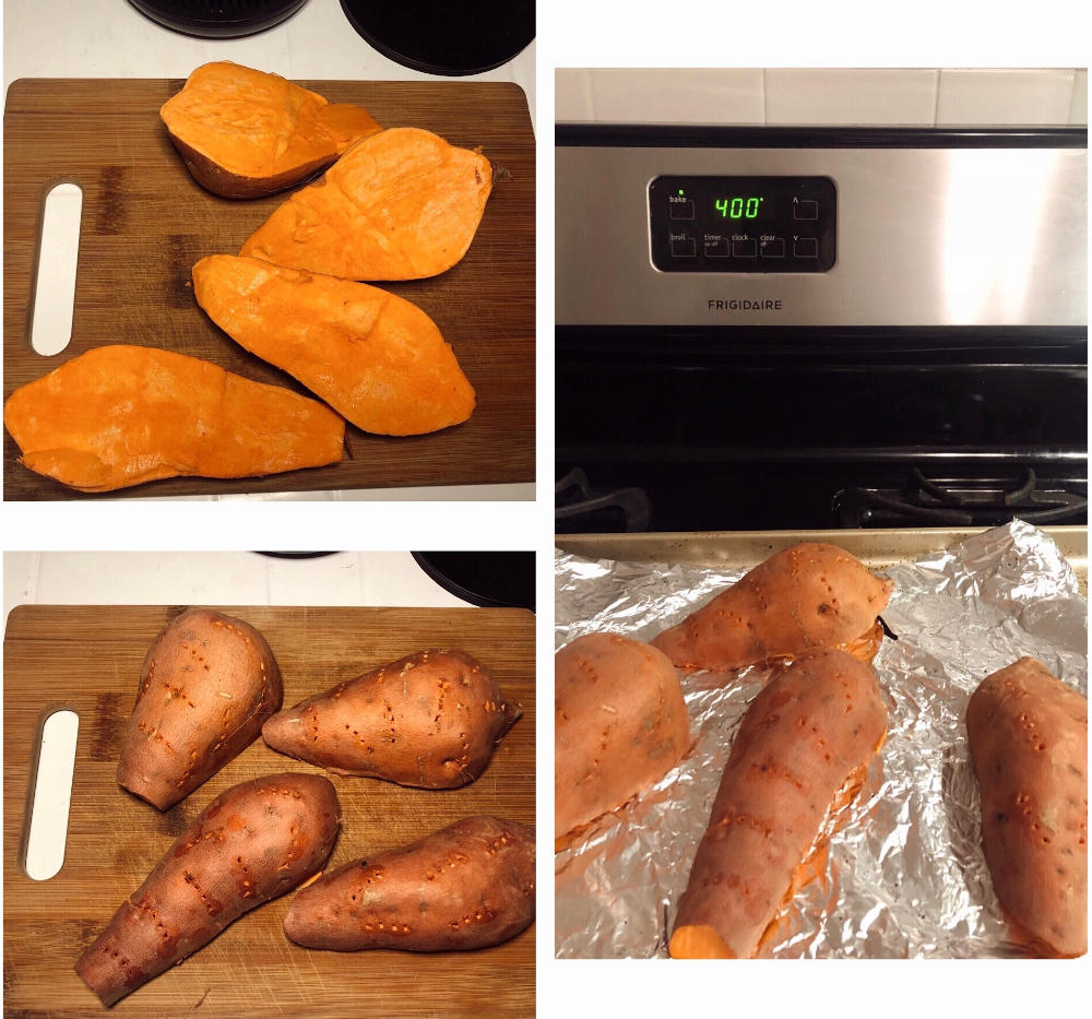 Step 1 for Vegan BBQ Chicken stuffed sweet potatoes