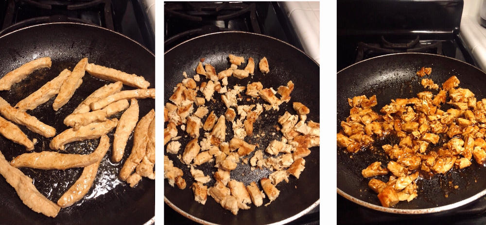 Step 2 for Vegan BBQ Chicken stuffed sweet potatoes