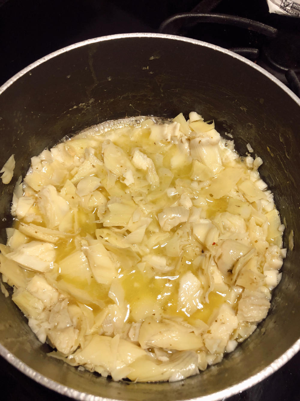 Step 3 for Creamy spinach artichoke pasta