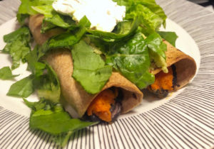 Sweet Potato Black bean Rolled Tacos