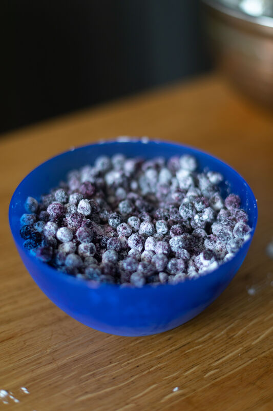 Step 1 for Lemon Blueberry Muffins