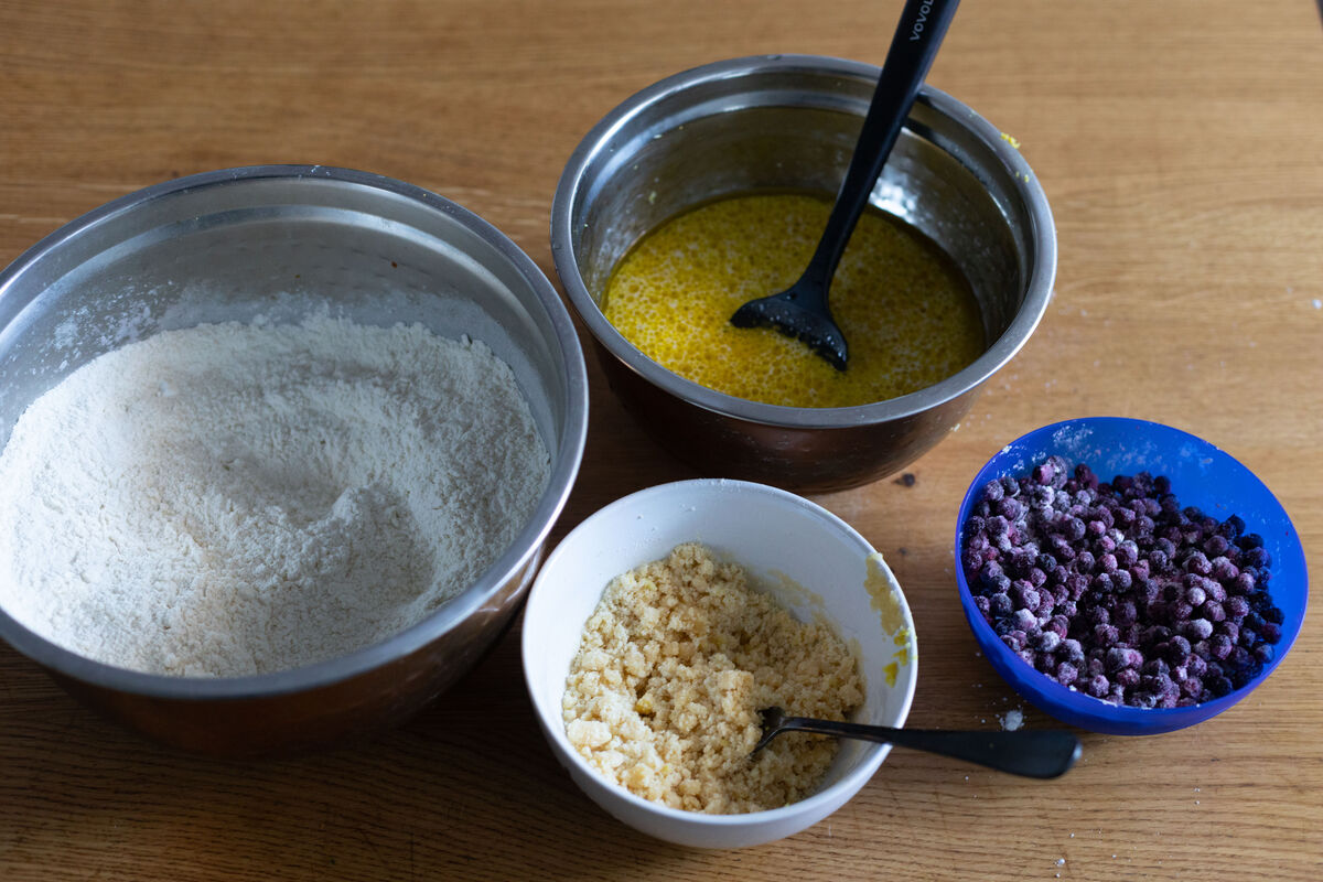 Step 2 for Lemon Blueberry Muffins