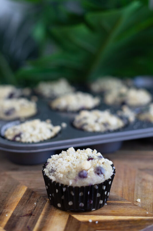 Final Step for Lemon Blueberry Muffins