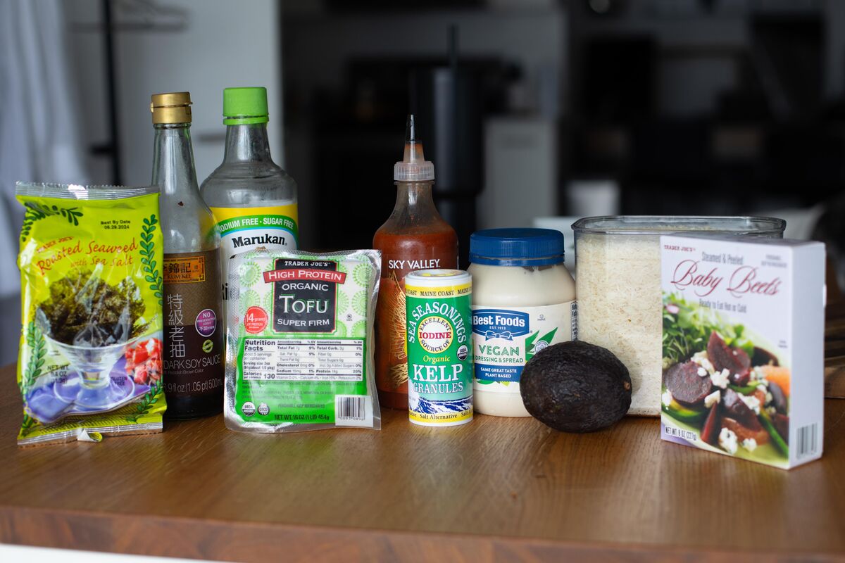 Ingredients for Spicy Mayo Salmon Tofu Bowls