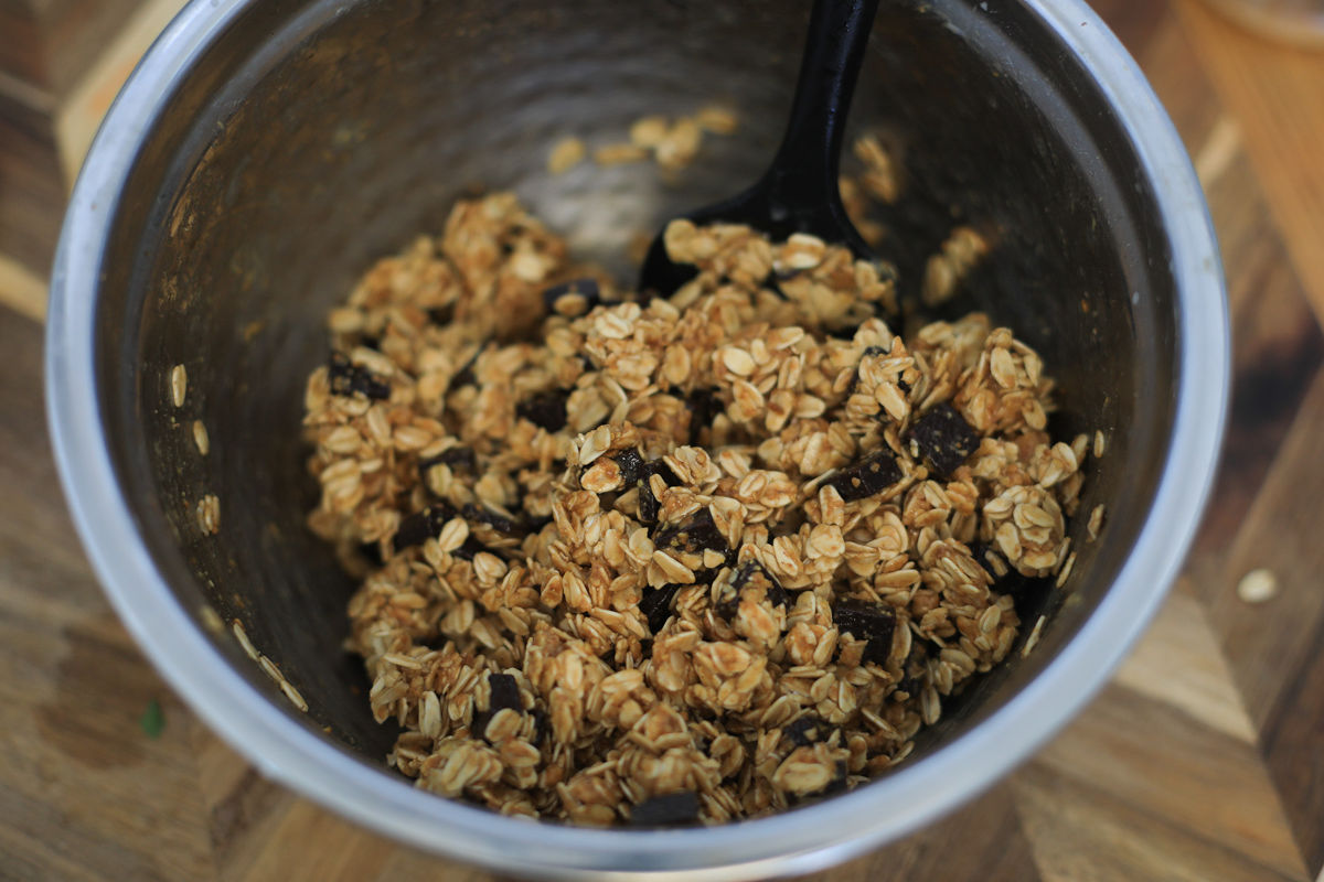 Step 3 for Peanut Butter Chocolate Chip Oat Balls