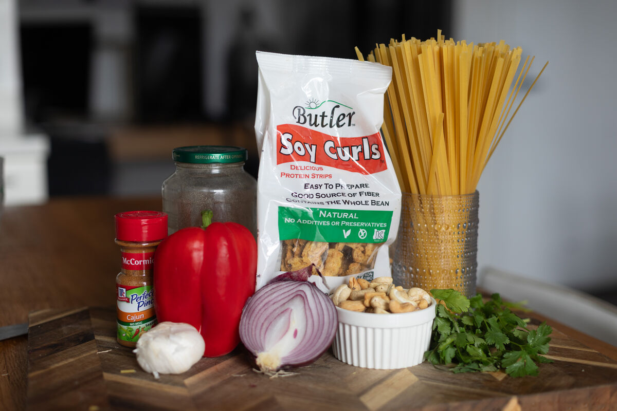 Ingredients for Cajun Chicken Pasta