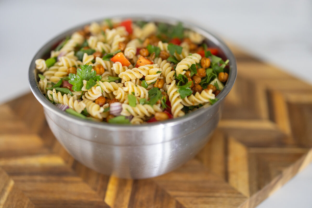 Step 5 for Chickpea Pasta Salad