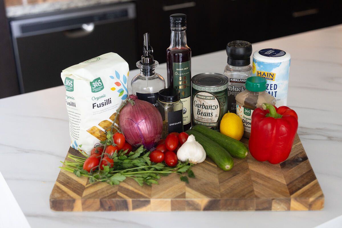 Ingredients for Chickpea Pasta Salad